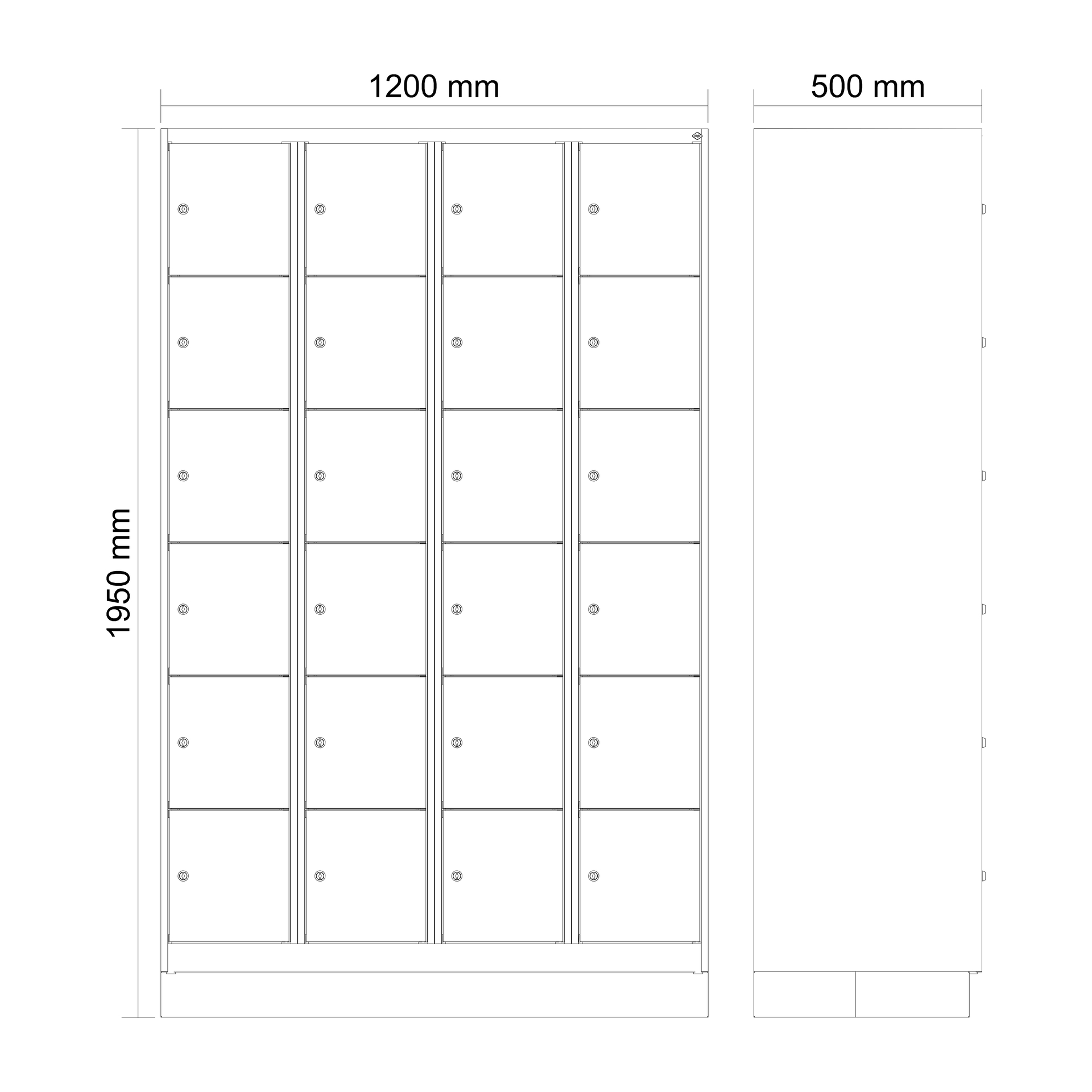 C+P Schließfachschrank Evolo PLUS, mit Sockel, 4 A