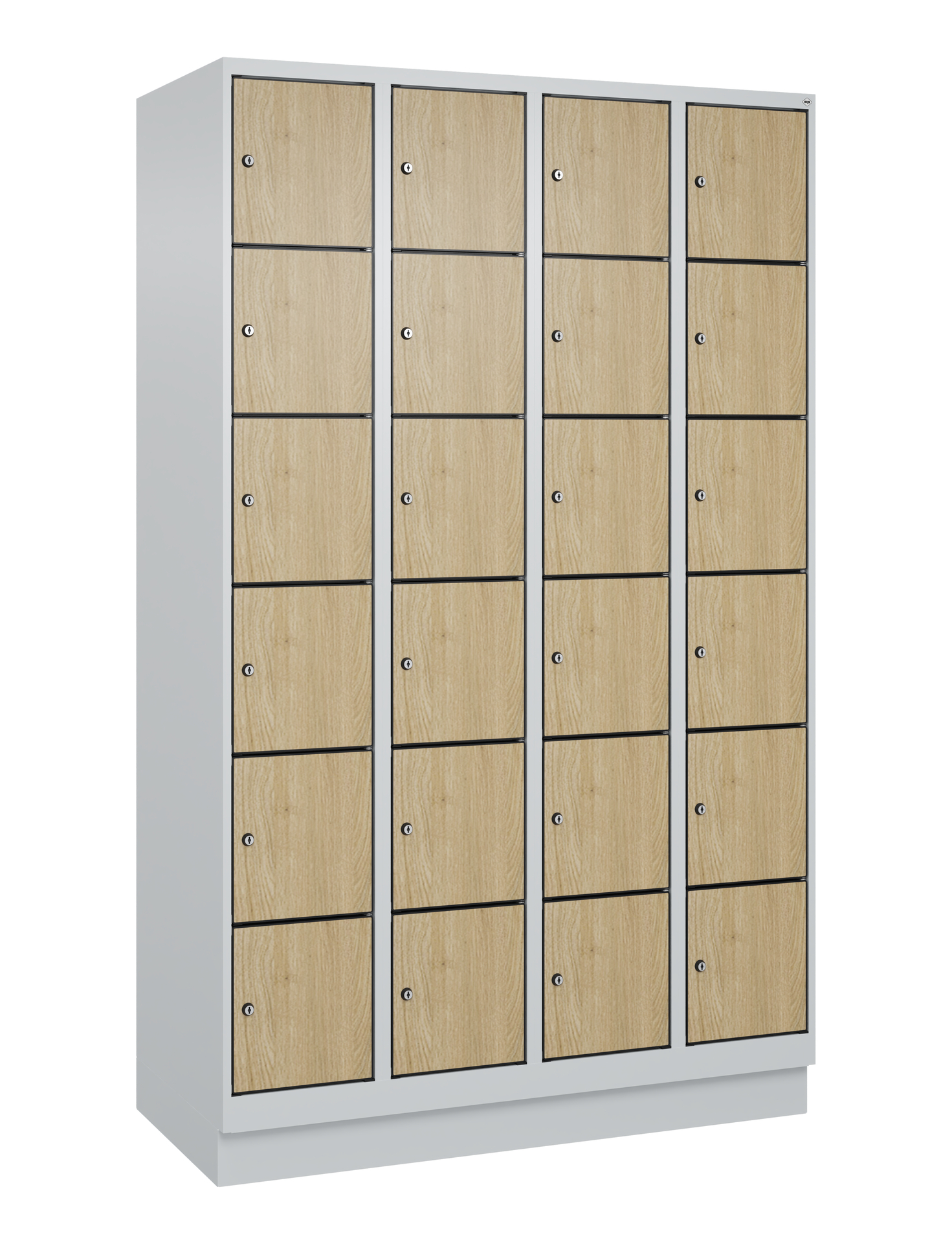 C+P Schlie�fachschrank Evolo PLUS, Sockel, 24 F�cher, 1950x1200x500mm