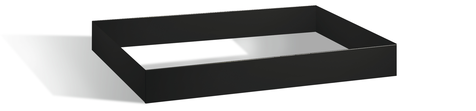 C+P Sockel aus Stahl, Höhe 100 mm, vorne zurückges