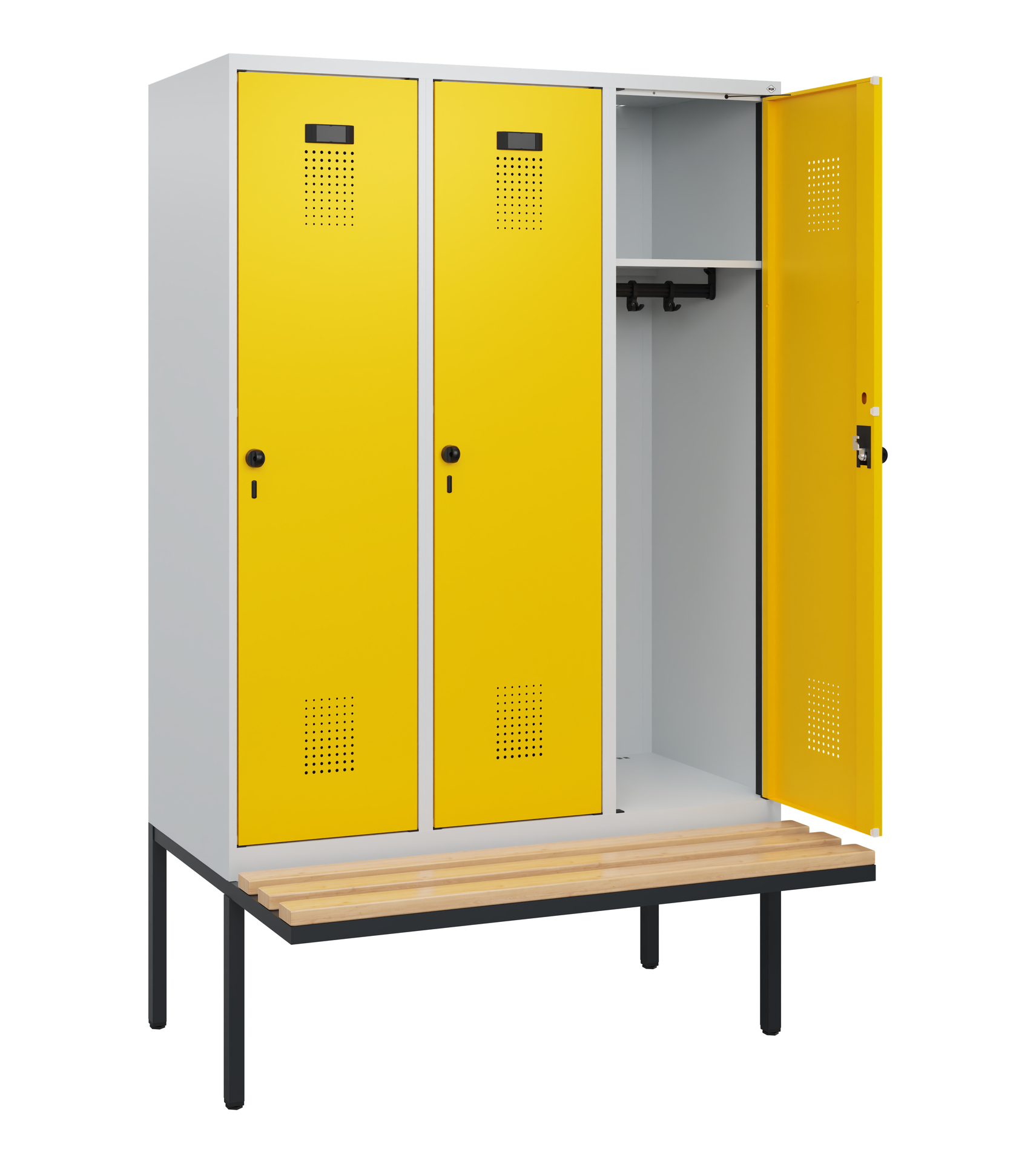 C+P Spind Evolo PLUS, Bank, 3 Abteile, 1950x1200x8