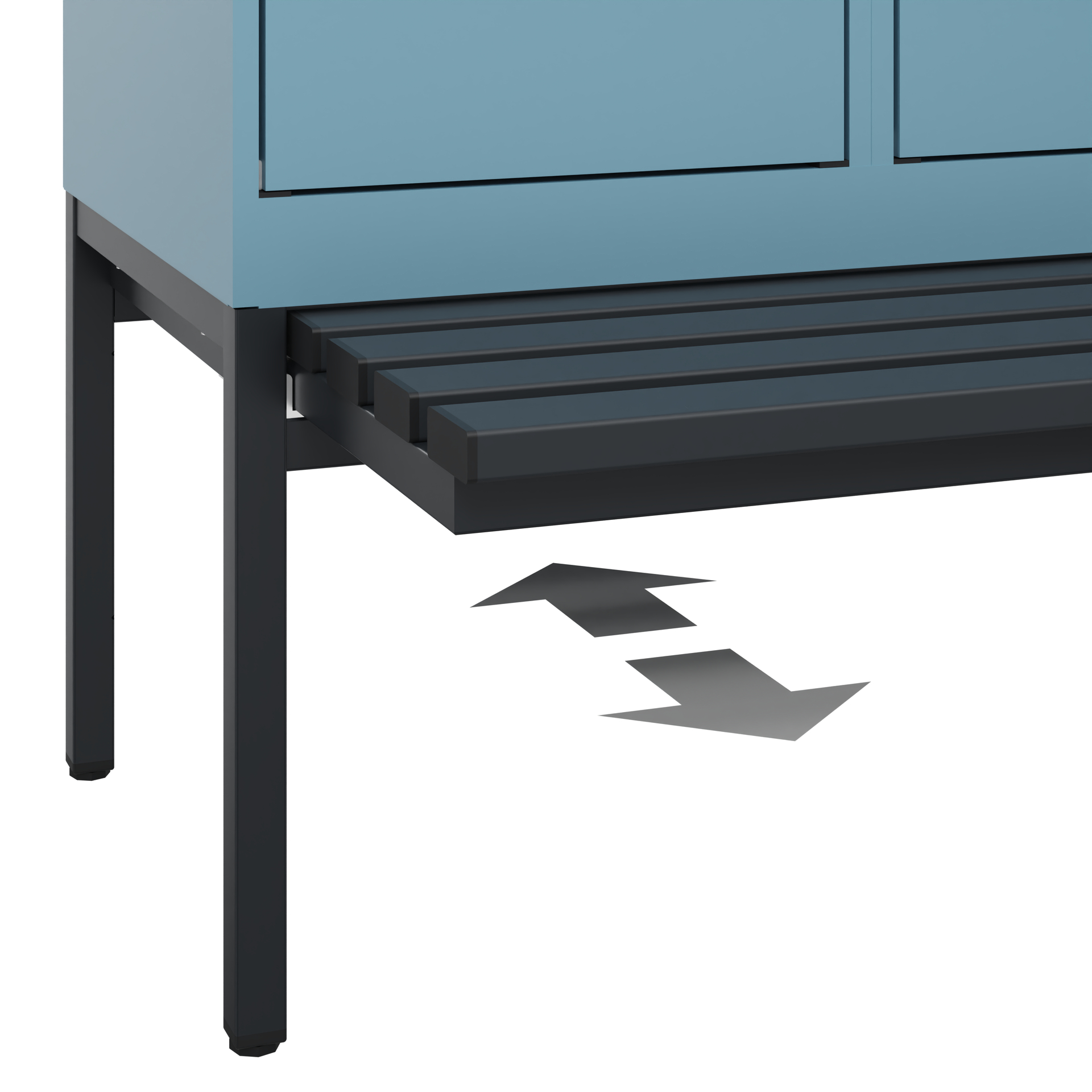 C+P Doppelstöckiger Spind Evolo PLUS, 2 Fächer, 2120x400x815mm