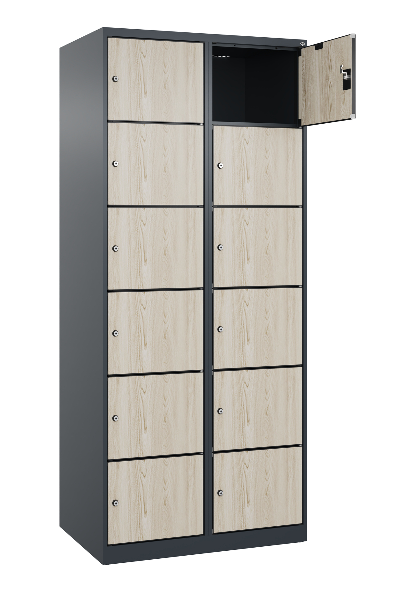 C+P Schlie�fachschrank Evolo PLUS, 12 F�cher, 1850x800x500mm