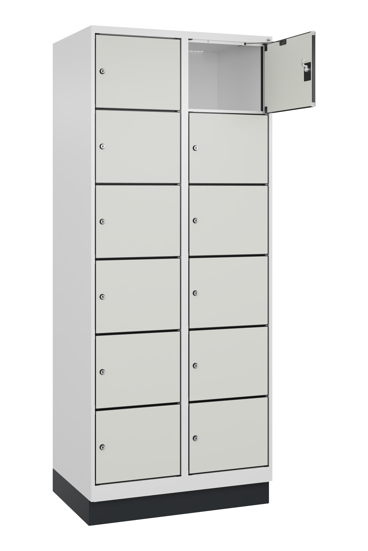 C+P Schlie�fachschrank Evolo PLUS, Sockel, 12 F�cher, 1950x800x500mm