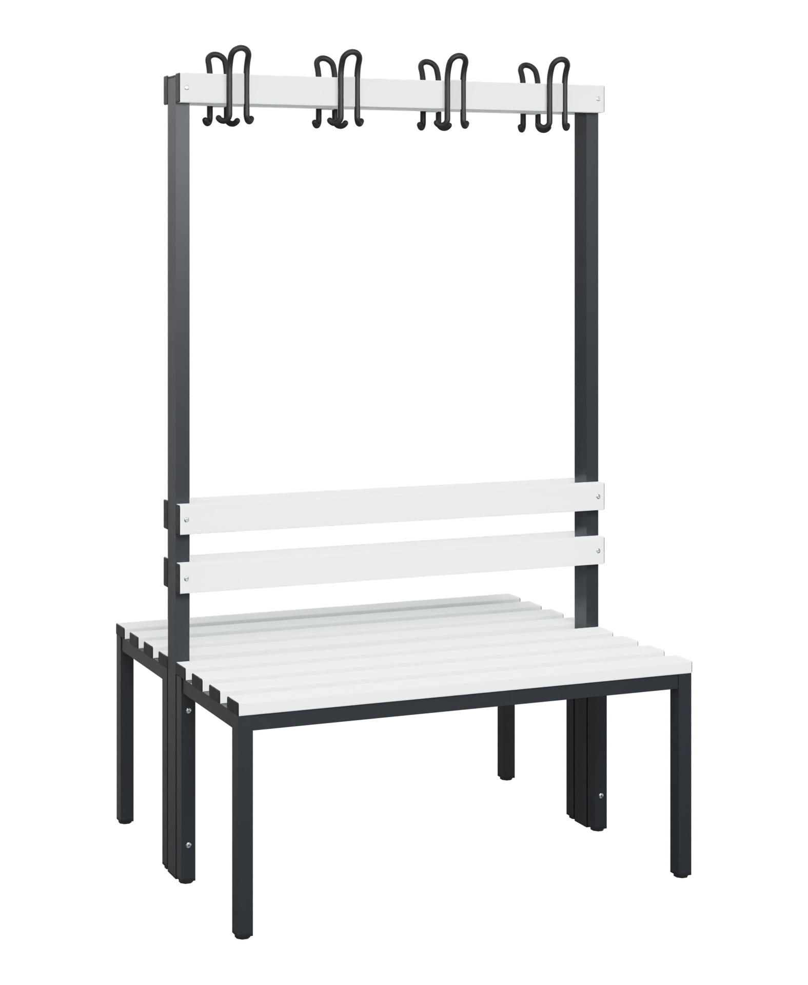 C+P Garderobenbank Solid, 1716x1000x770mm, 7021/Weiß