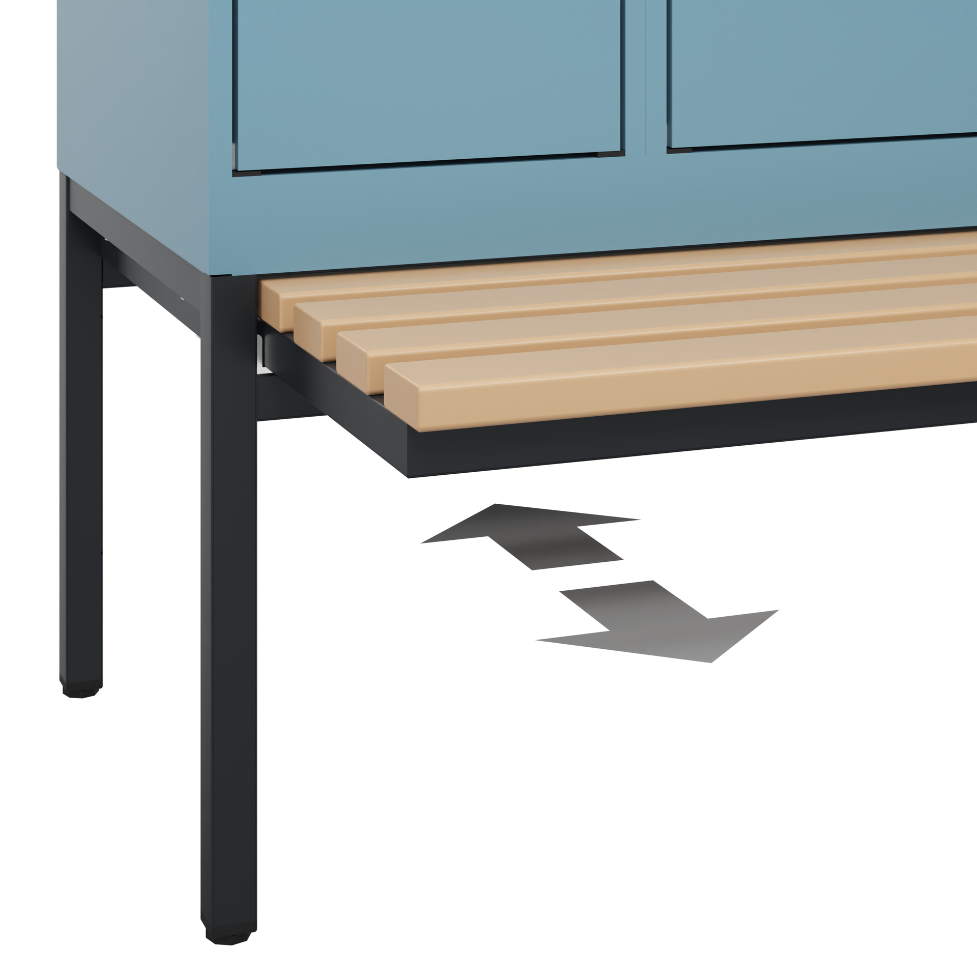 C+P Doppelstöckiger Spind Evolo PLUS, 2 Fächer, 1950x300x815mm