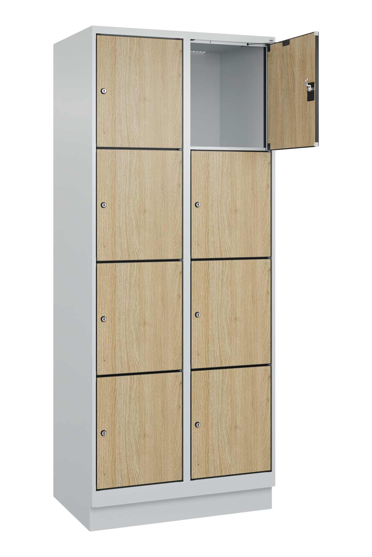 C+P Schlie�fachschrank Evolo PLUS, Sockel, 8 F�cher, 1950x800x500mm
