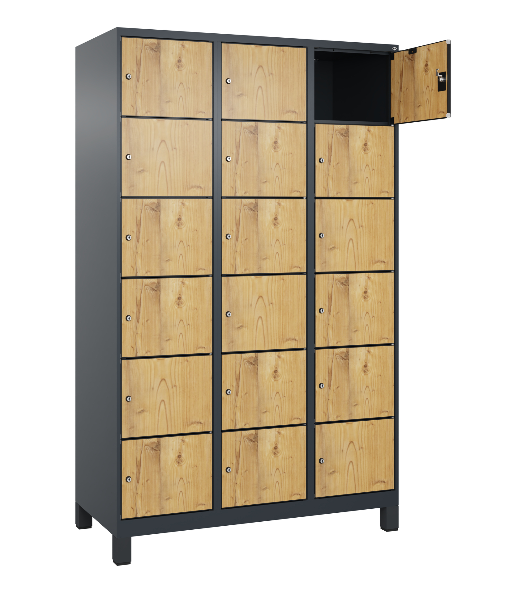 C+P Schlie�fachschrank Evolo PLUS, F��e, 18 F�cher, 1950x1200x500mm