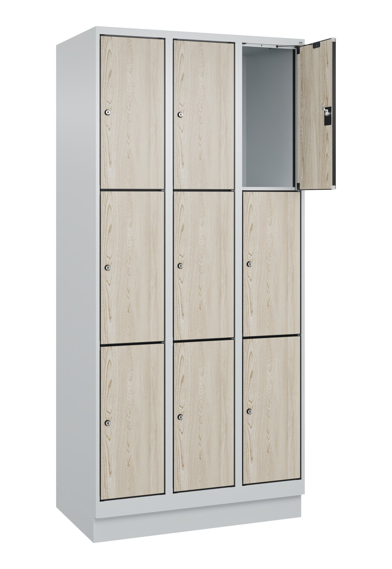 C+P Schlie�fachschrank Evolo PLUS, Sockel, 9 F�cher, 1950x900x500mm