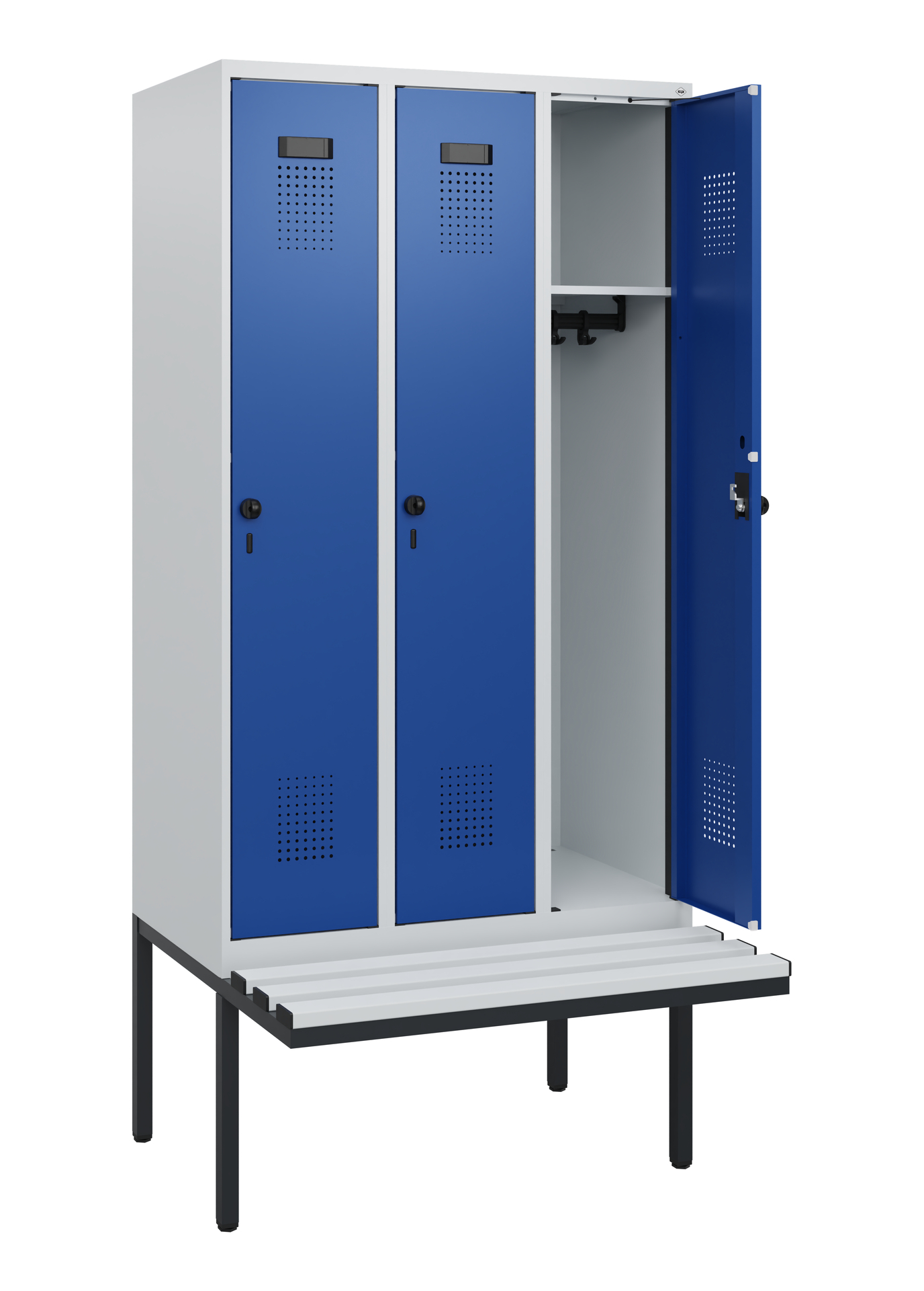 C+P Spind Evolo PLUS, Bank, 3 Abteile, 1950x900x81