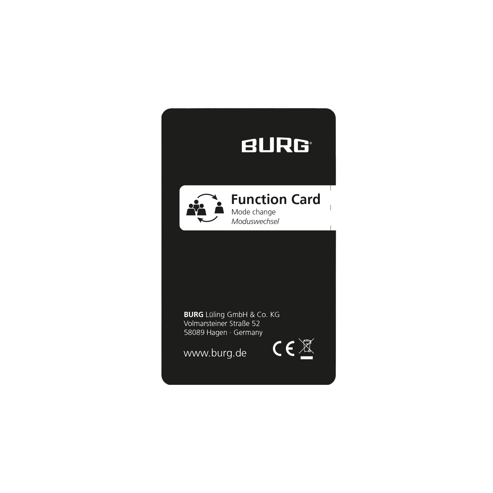 Moduswisselkaart voor BURG Flexo.RFID-slot