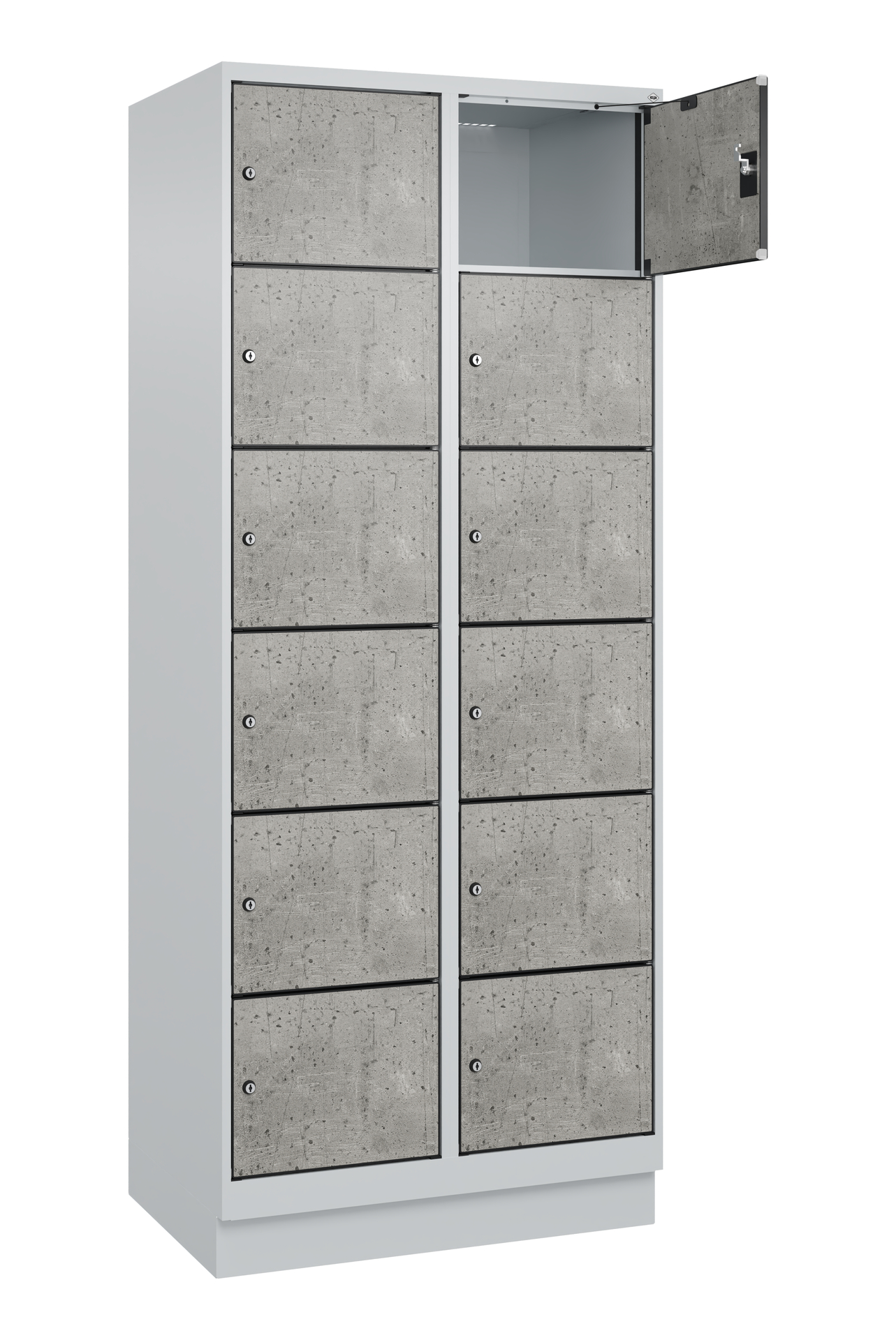 C+P Schlie�fachschrank Evolo PLUS, Sockel, 12 F�cher, 1950x800x500mm