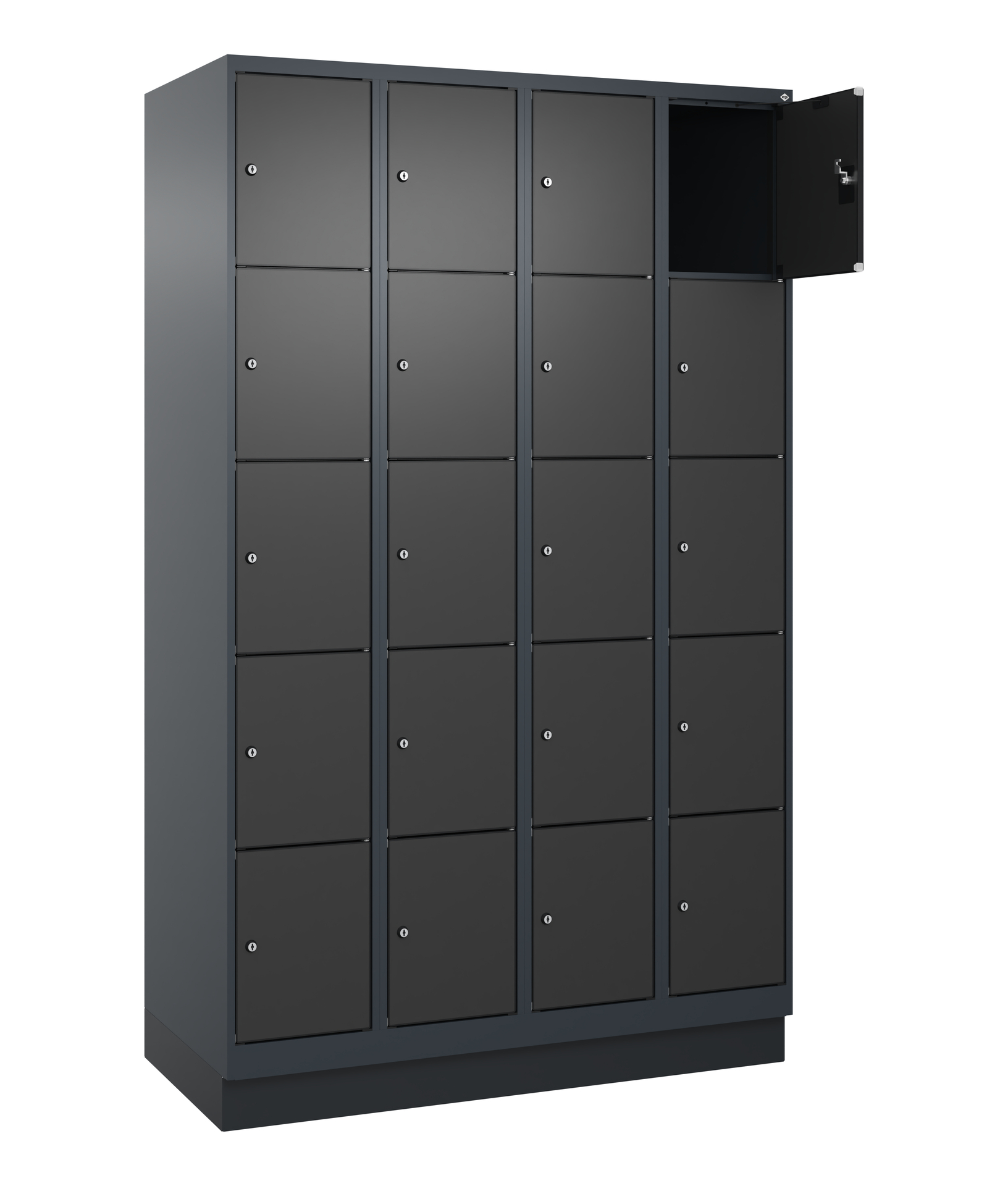 C+P Schlie�fachschrank Evolo PLUS, Sockel, 20 F�cher, 1950x1200x500mm
