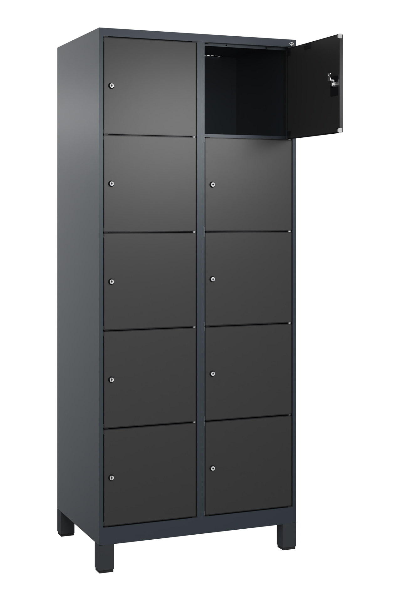 C+P Schlie�fachschrank Evolo PLUS, F��e, 10 F�cher, 1950x800x500mm