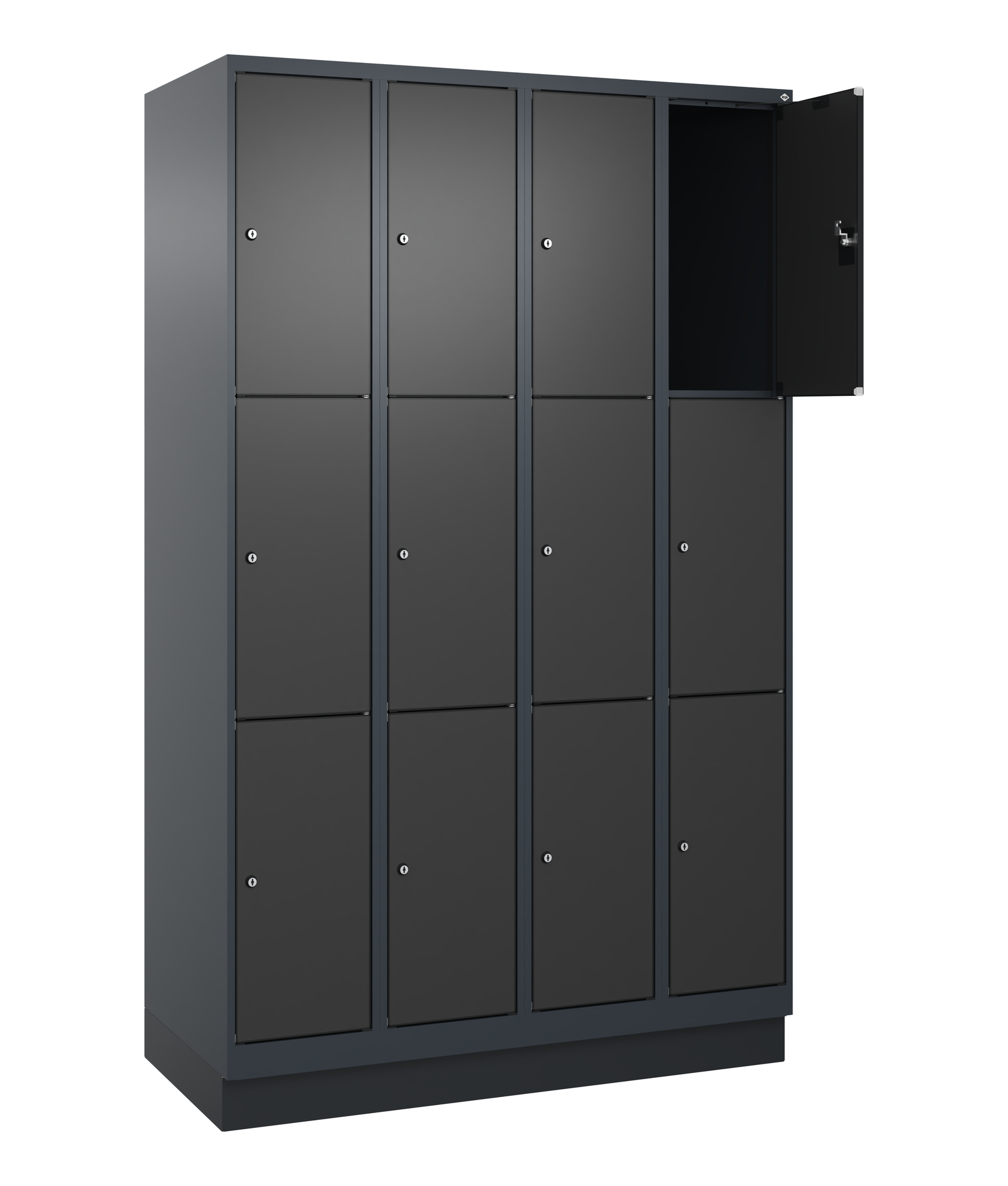 C+P Schlie�fachschrank Evolo PLUS, Sockel, 12 F�cher, 1950x1200x500mm