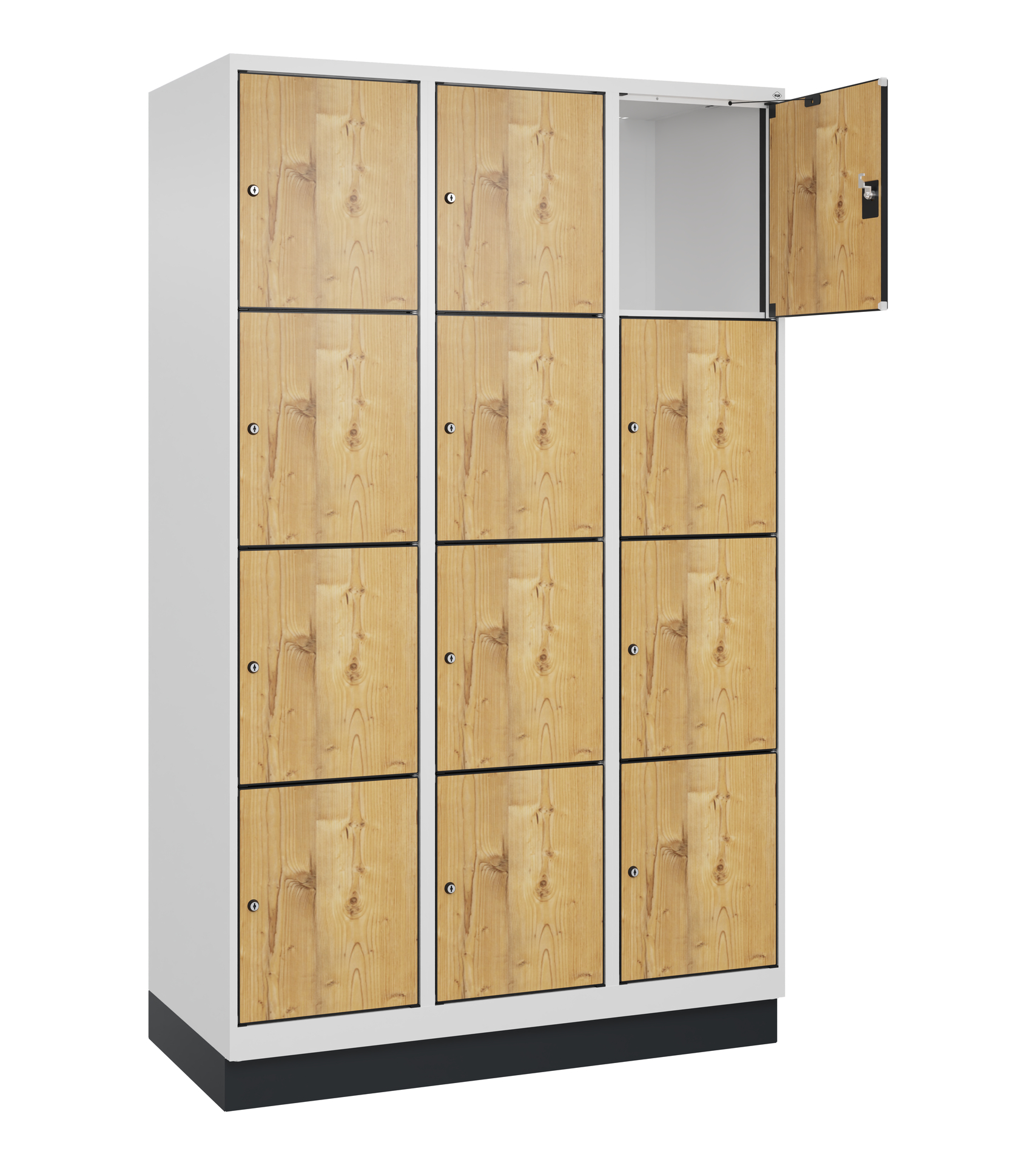 C+P Schlie�fachschrank Evolo PLUS, Sockel, 12 F�cher, 1950x1200x500mm