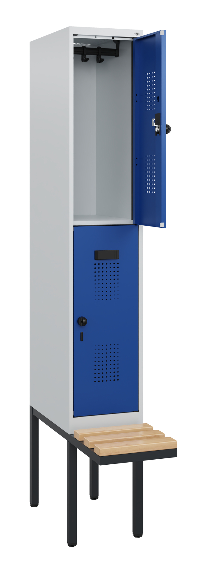C+P Doppelstock-Spind Evolo PLUS, Bank, 2 Fächer, 