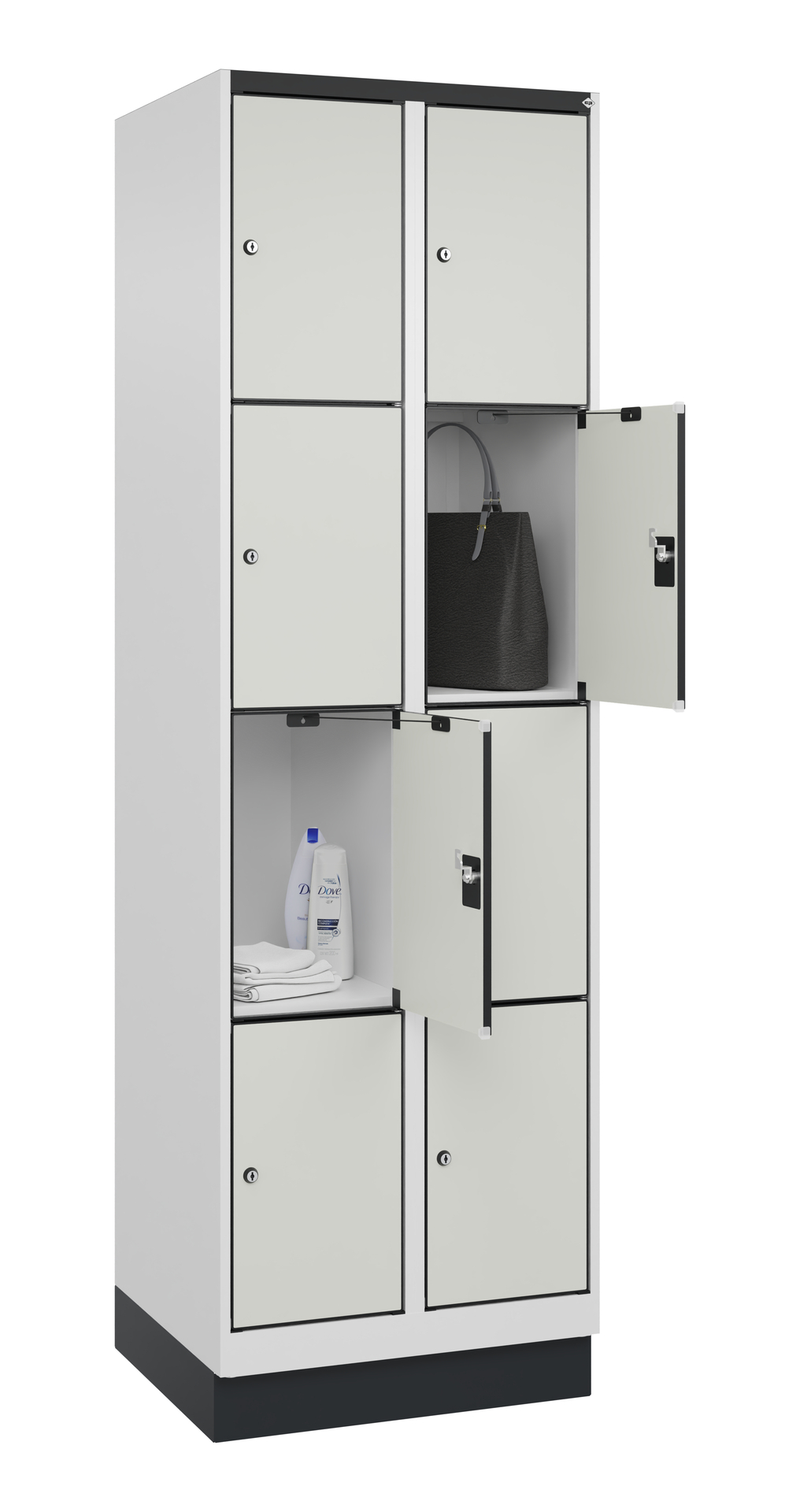 C+P Schlie�fachschrank Evolo PLUS, Sockel, 8 F�cher, 1950x600x500mm