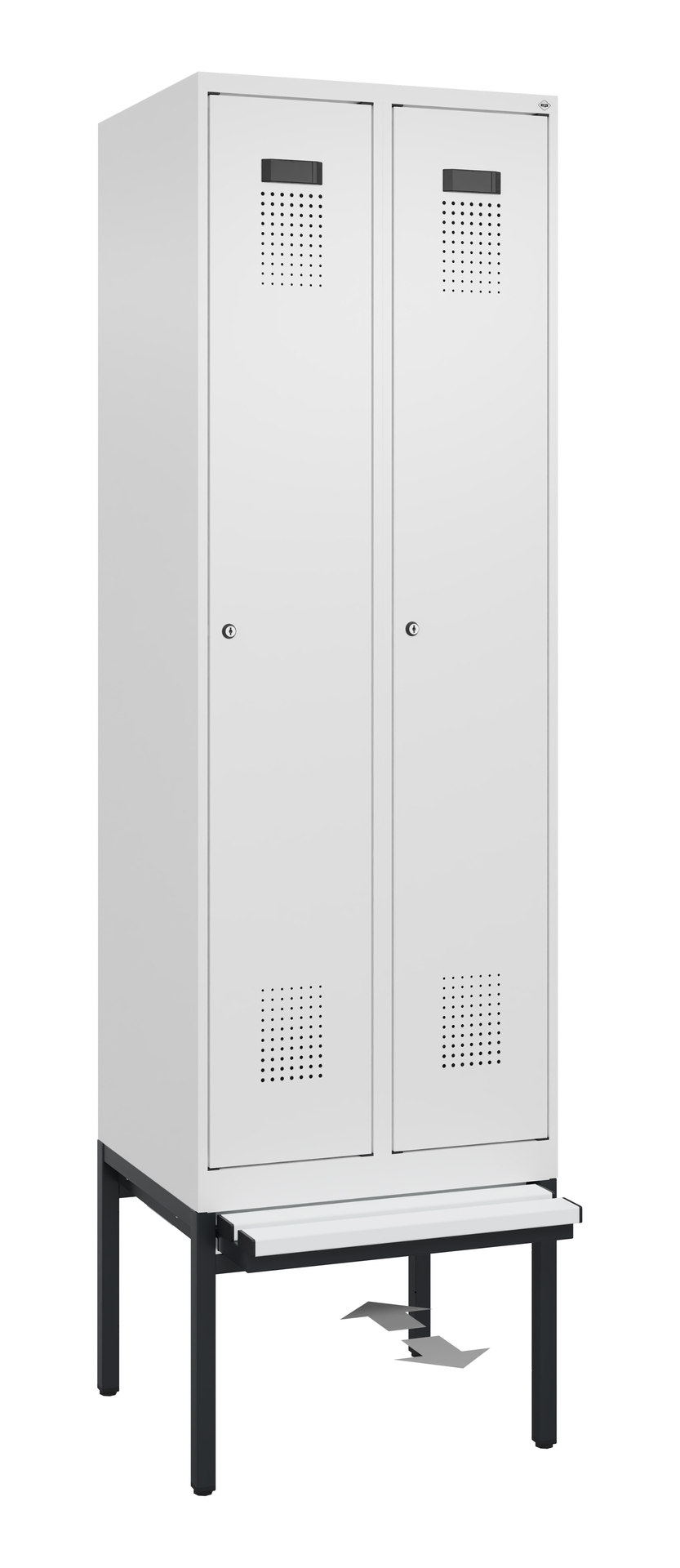 C+P Spind Evolo PLUS, Bank, 2 Abteil, 2120x600x815mm