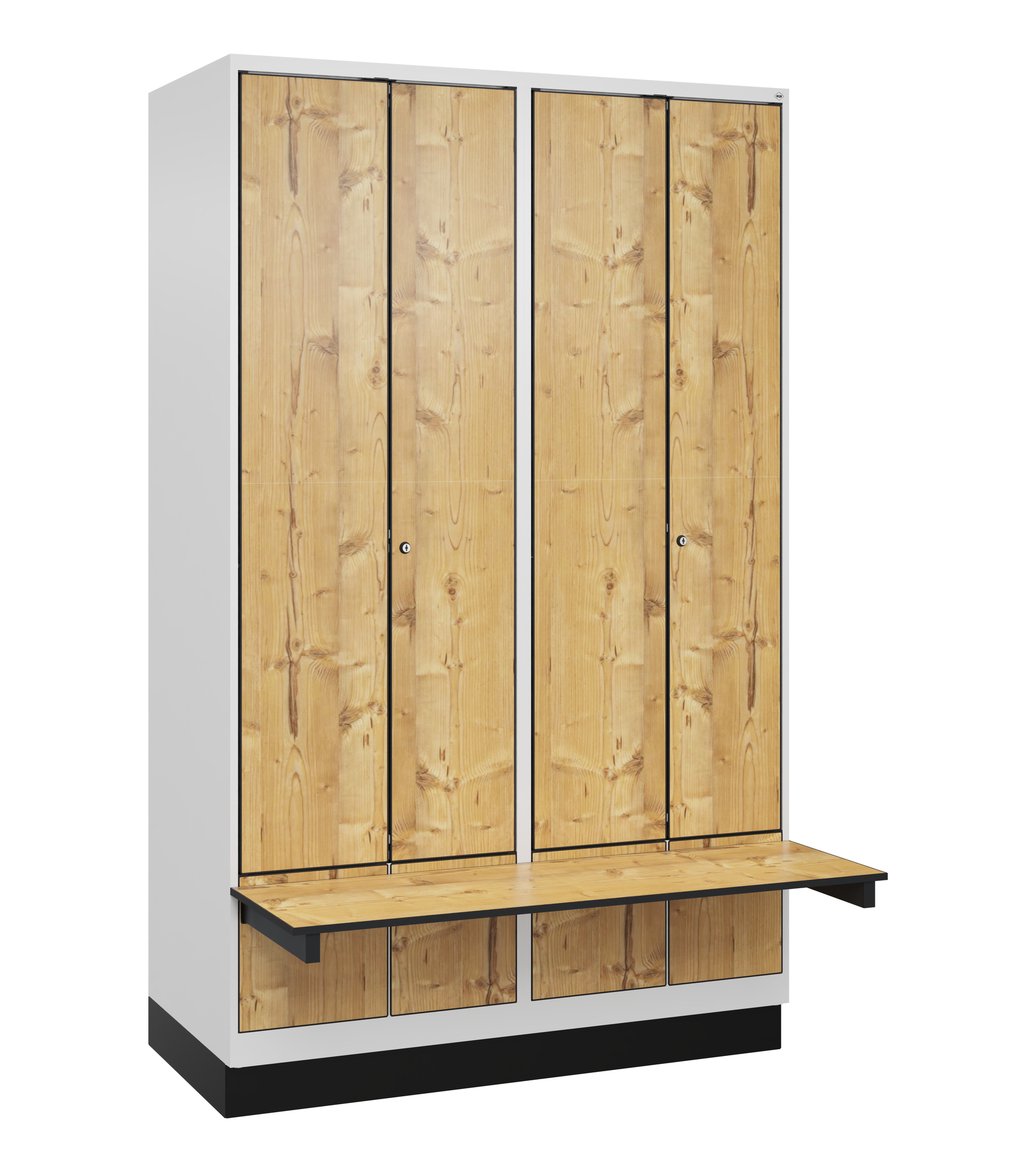 C+P PSA Schwarz-Wei�-Spind Evolo PLUS, Bank, 4 Abteile, 1950x1200x815mm