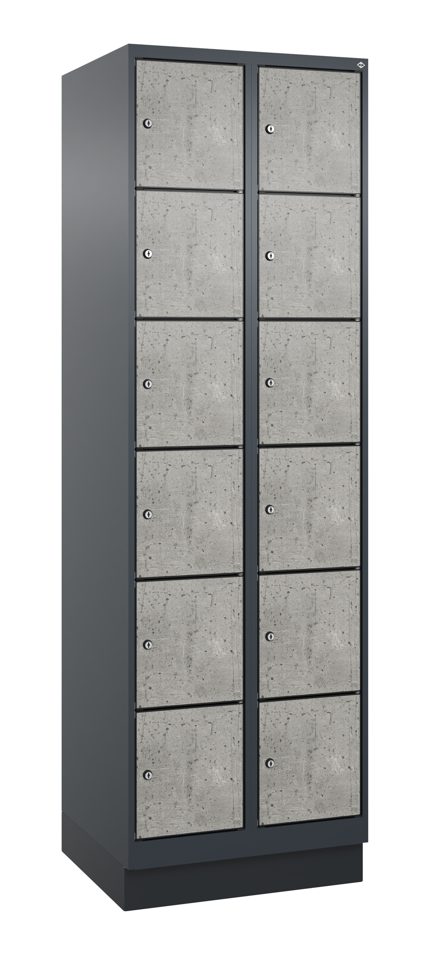 C+P Schlie�fachschrank Evolo PLUS, Sockel, 12 F�cher, 1950x600x500mm