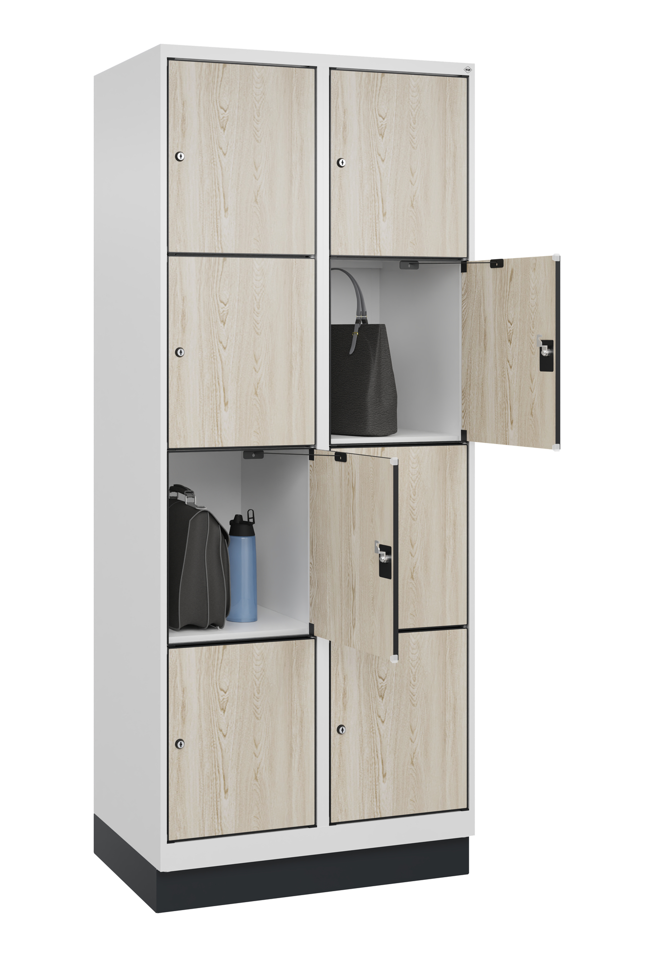 C+P Schlie�fachschrank Evolo PLUS, Sockel, 8 F�cher, 1950x800x500mm