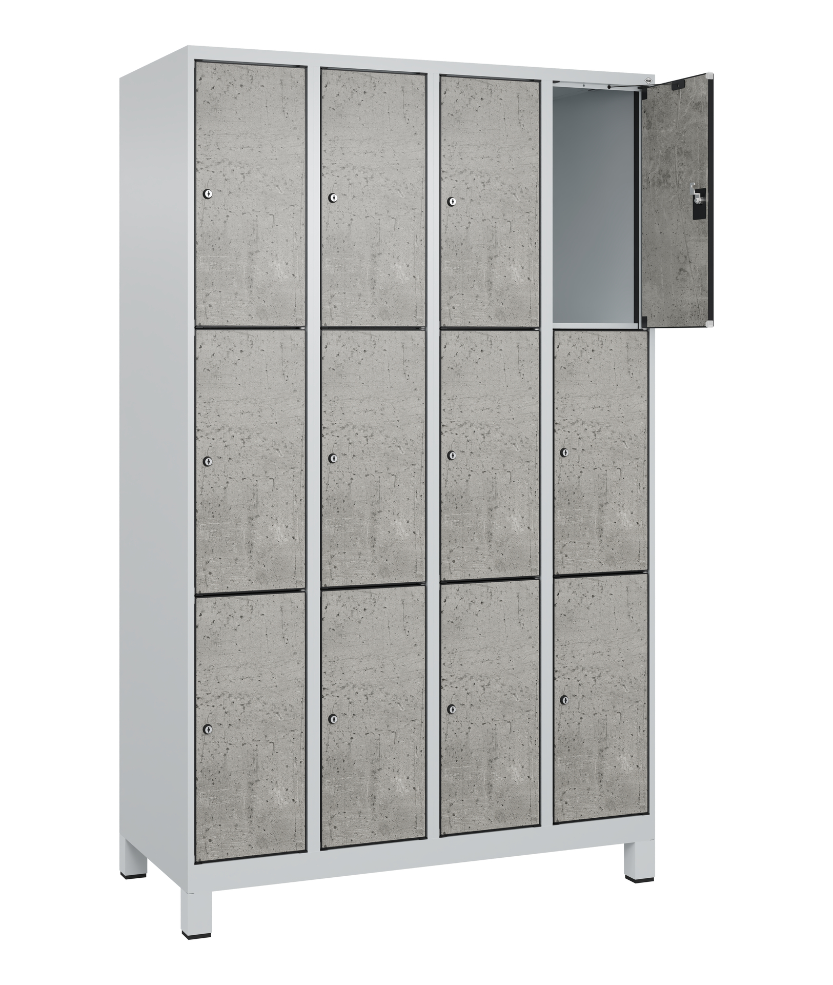 C+P Schlie�fachschrank Evolo PLUS, F��e, 12 F�cher, 1950x1200x500mm