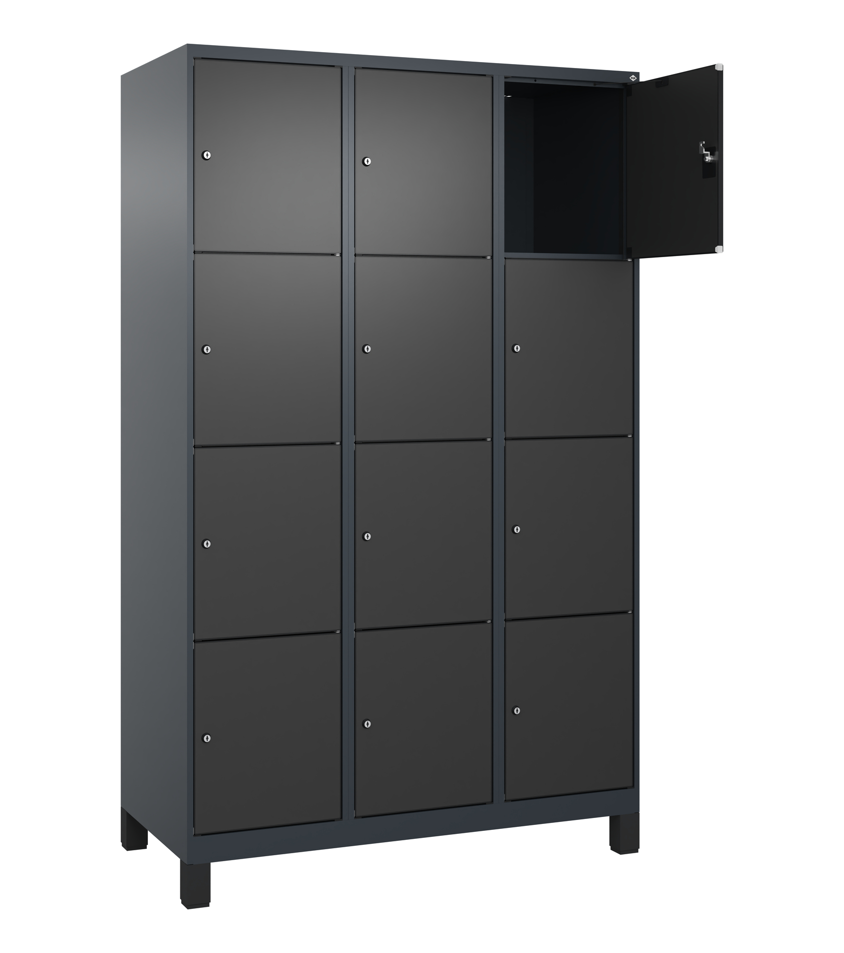 C+P Schlie�fachschrank Evolo PLUS, F��e, 12 F�cher, 1950x1200x500mm