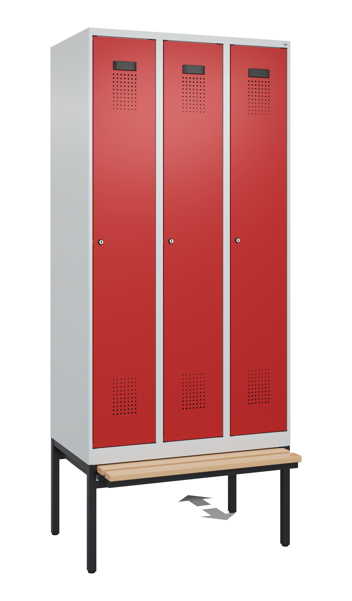 C+P Spind Evolo PLUS, Bank, 3 Abteile, 2120x900x815mm