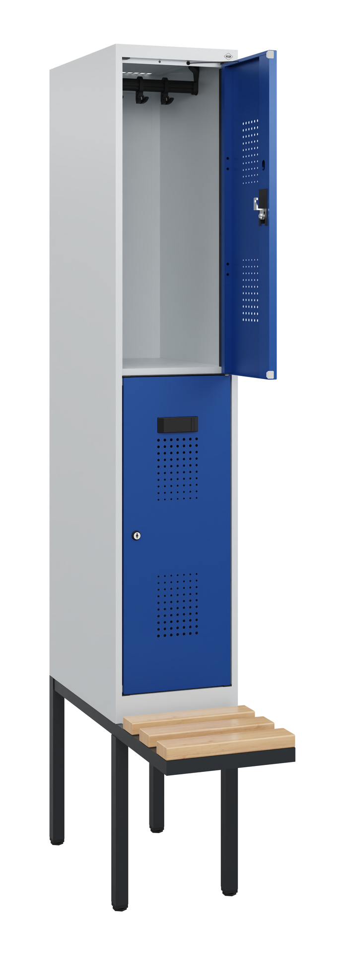 C+P Doppelstock-Spind Evolo PLUS, Bank, 2 Fächer, 