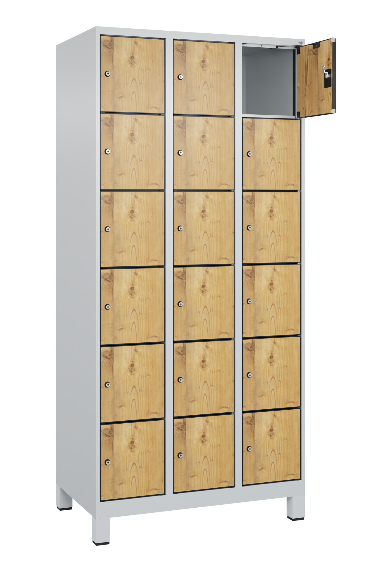 C+P Schlie�fachschrank Evolo PLUS, F��e, 18 F�cher, 1950x900x500mm