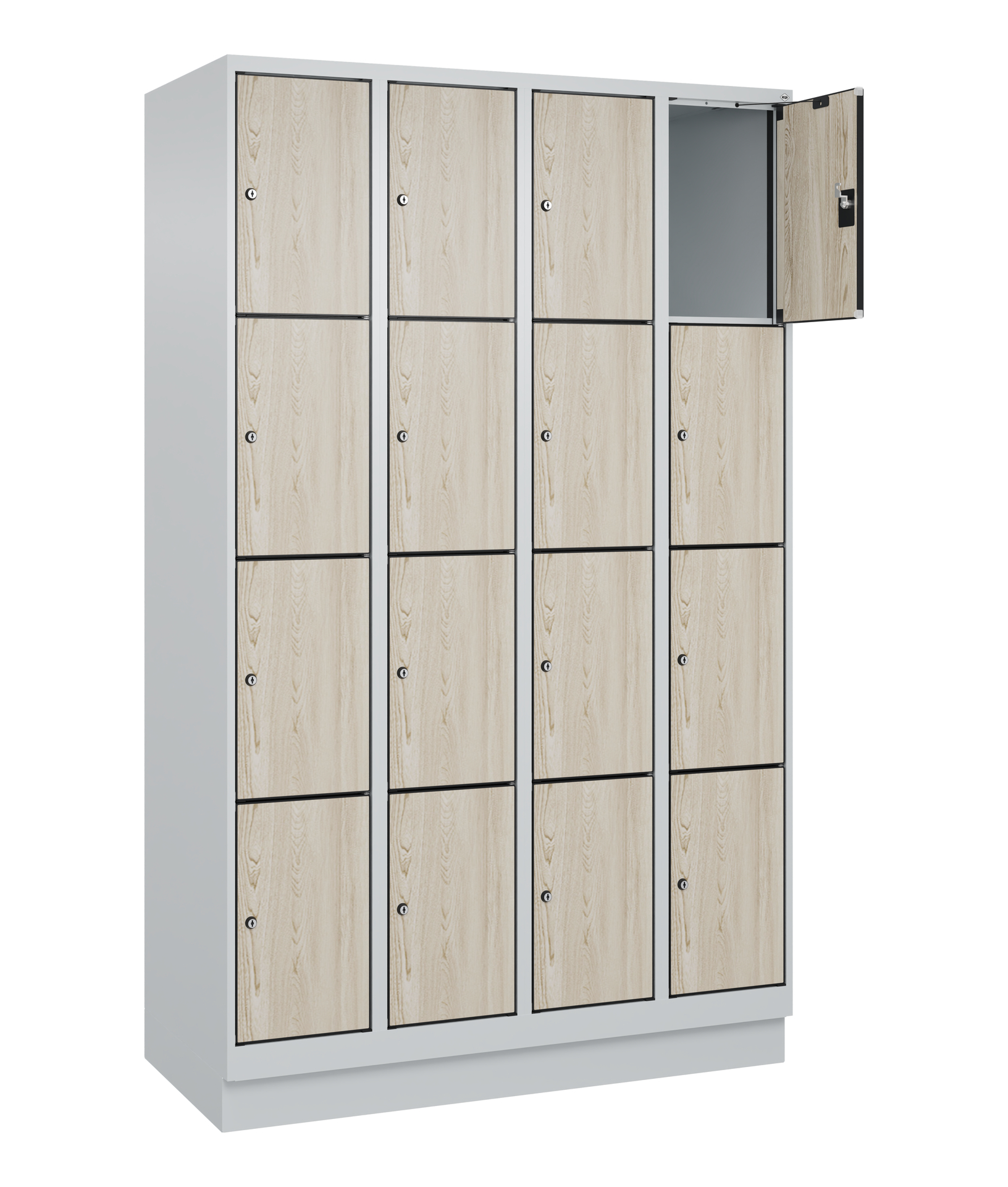 C+P Schlie�fachschrank Evolo PLUS, Sockel, 16 F�cher, 1950x1200x500mm
