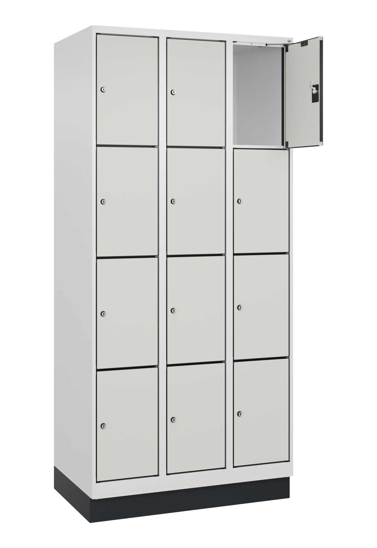 C+P Schlie�fachschrank Evolo PLUS, Sockel, 12 F�cher, 1950x900x500mm