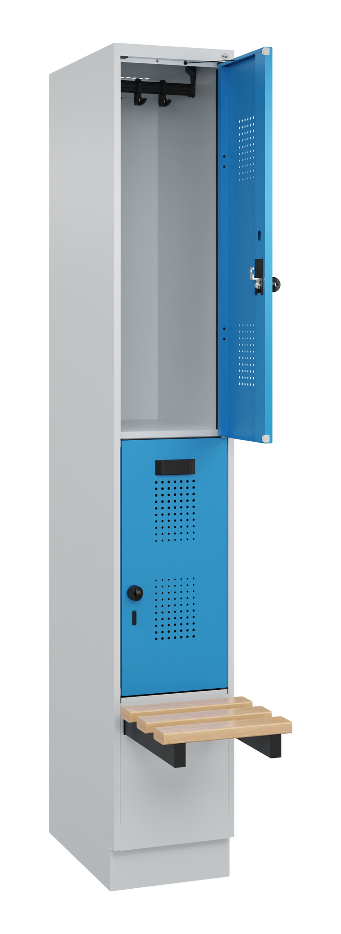 C+P Doppelstock-Spind Evolo PLUS, Bank, 2 Fächer, 