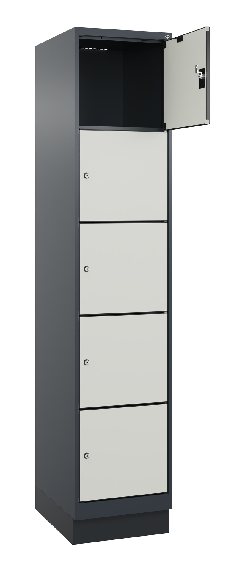 C+P Schlie�fachschrank Evolo PLUS, Sockel, 5 F�cher, 1950x400x500mm