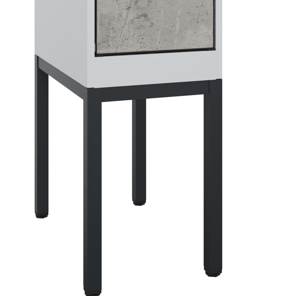 C+P Schwarz-Wei�-Spind Evolo PLUS, Gestell, 2 Abteile, 2120x600x500mm