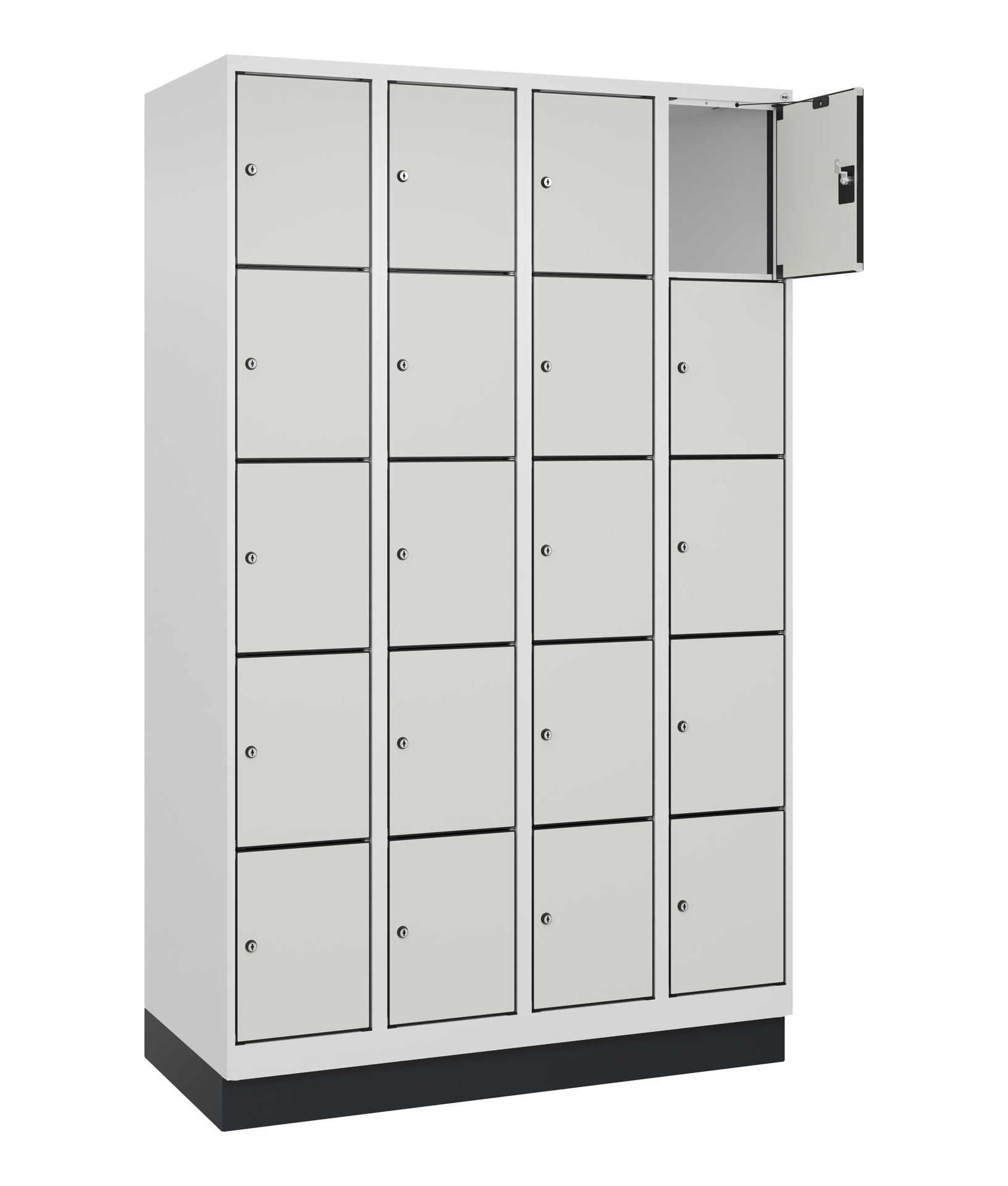 C+P Schlie�fachschrank Evolo PLUS, Sockel, 20 F�cher, 1950x1200x500mm