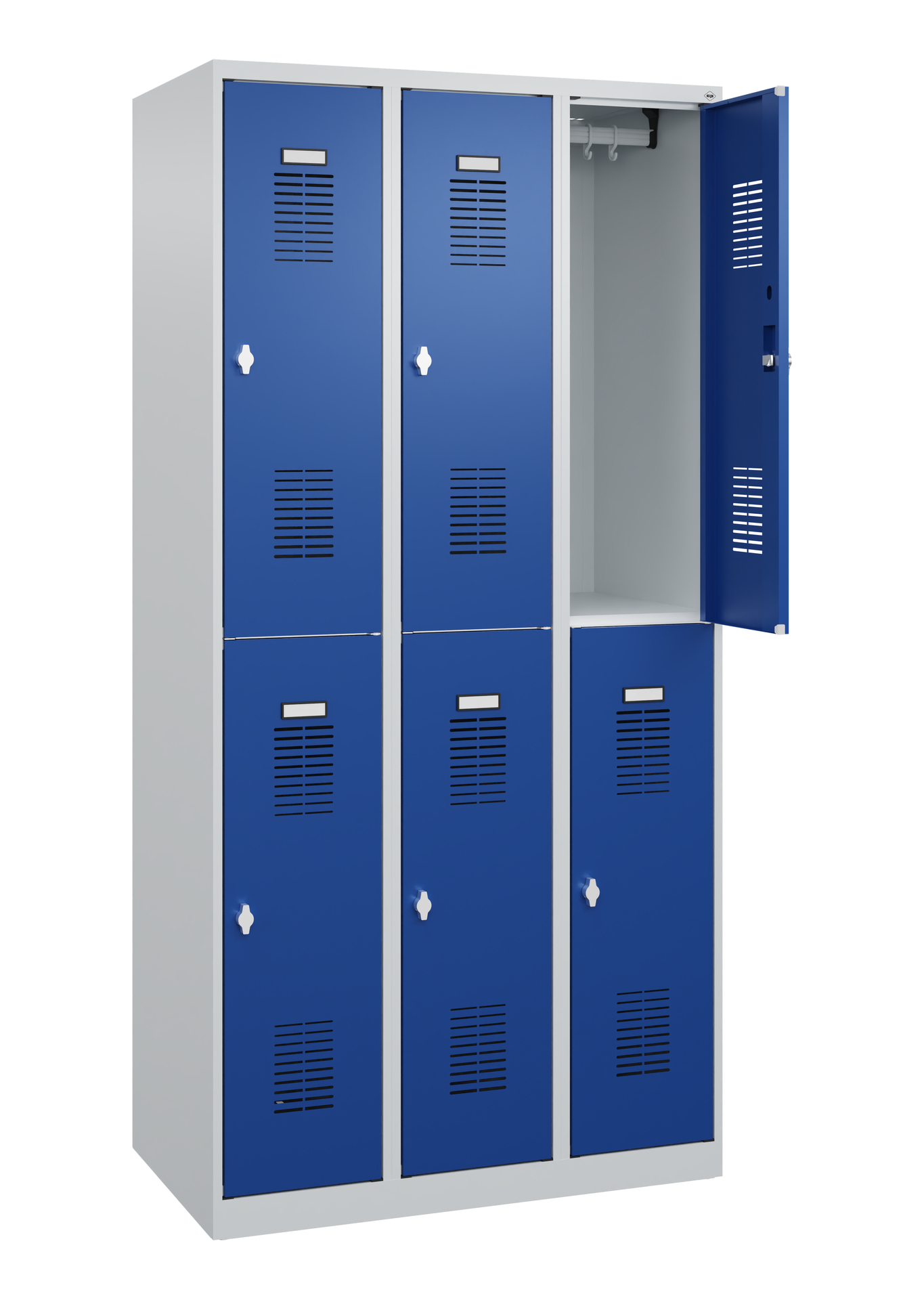 C+P Doppelstöckiger Spind Basis PLUS, 6 Fächer