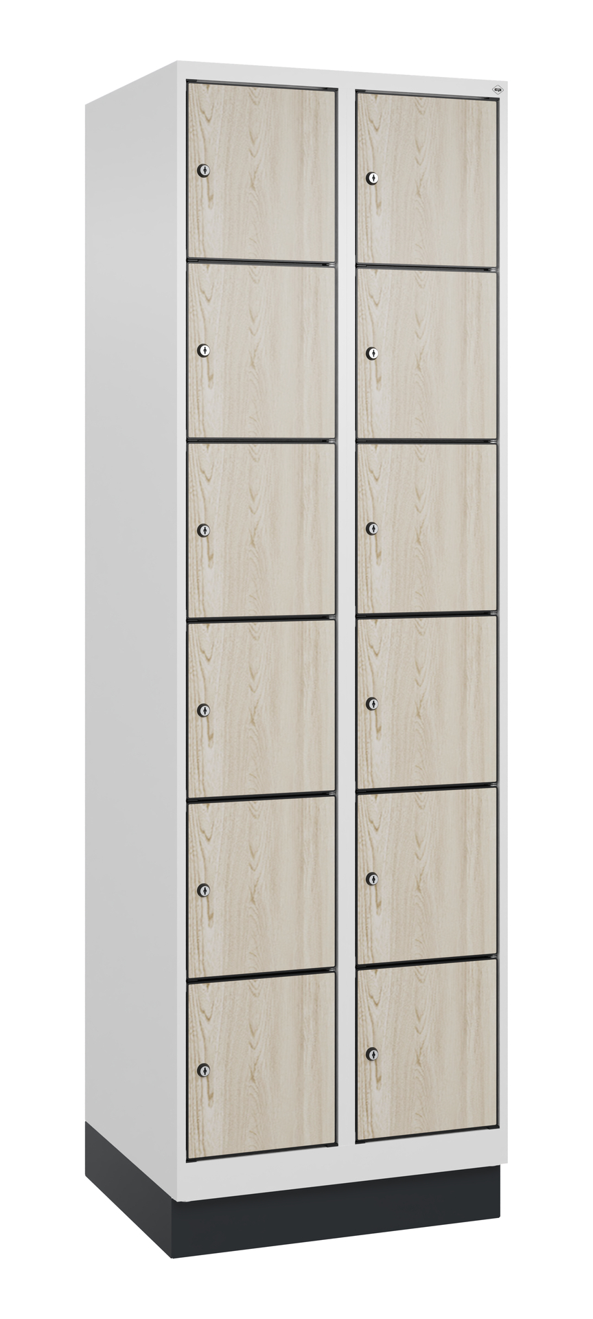 C+P Schlie�fachschrank Evolo PLUS, Sockel, 12 F�cher, 1950x600x500mm
