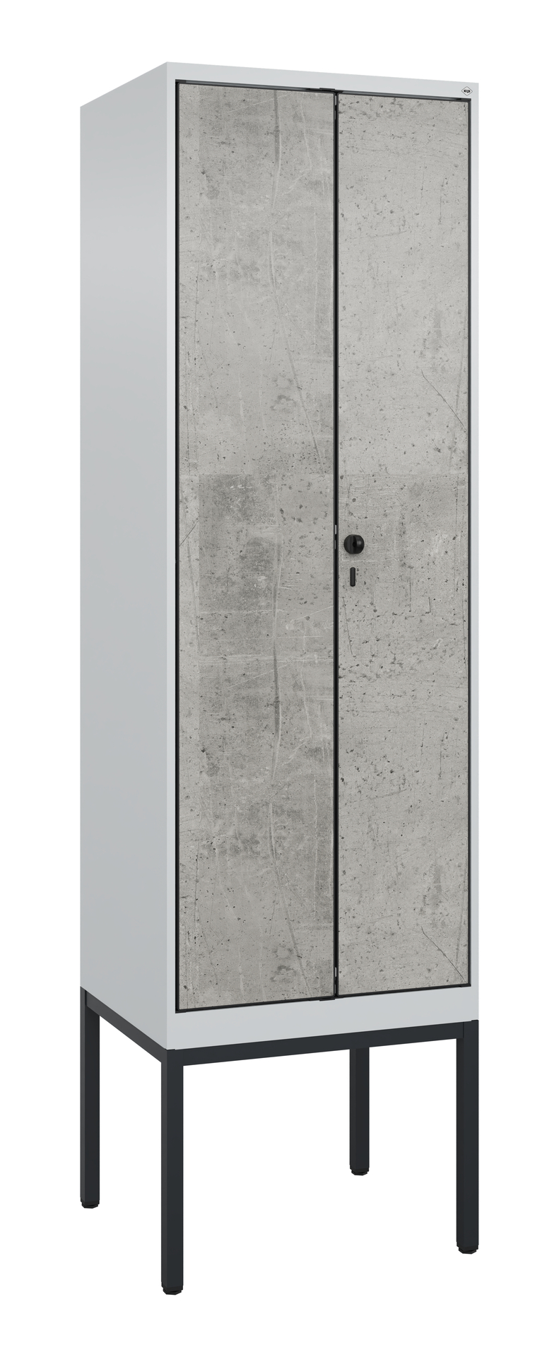 C+P Schwarz-Wei�-Spind Evolo PLUS, Gestell, 2 Abteile, 2120x600x500mm