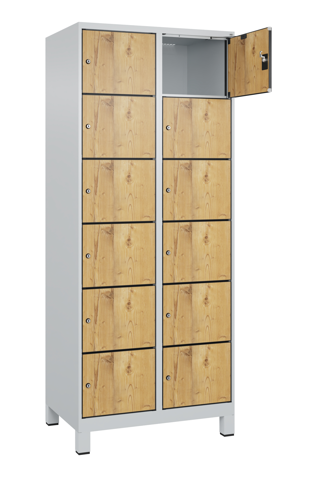 C+P Schlie�fachschrank Evolo PLUS, F��e, 12 F�cher, 1950x800x500mm