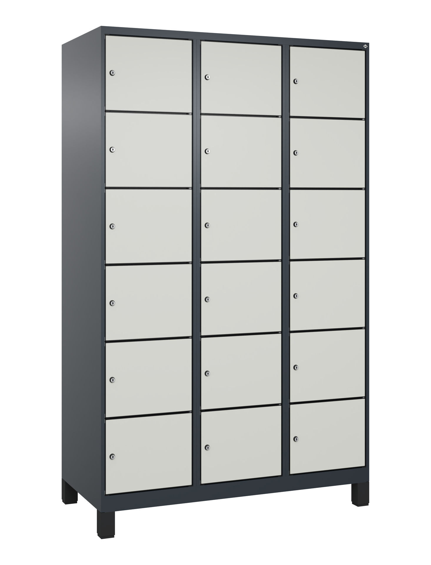 C+P Schlie�fachschrank Evolo PLUS, F��e, 18 F�cher, 1950x1200x500mm