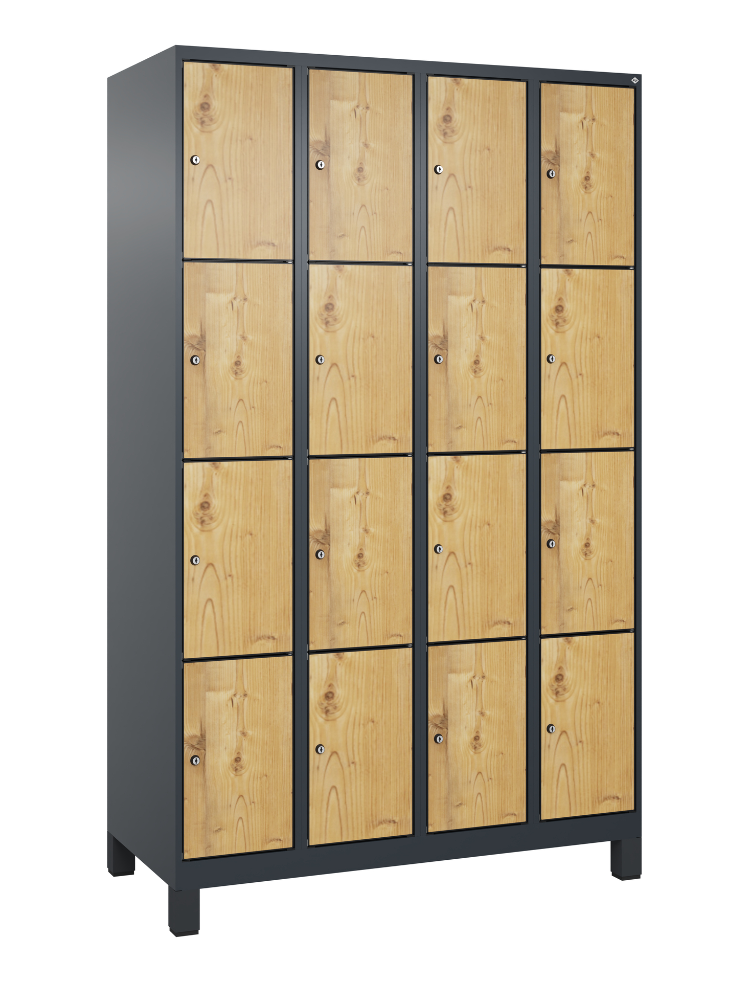 C+P Schlie�fachschrank Evolo PLUS, F��e, 16 F�cher, 1950x1200x500mm