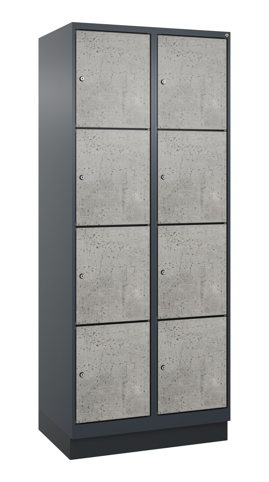 C+P Schlie�fachschrank Evolo PLUS, Sockel, 8 F�cher, 1950x800x500mm