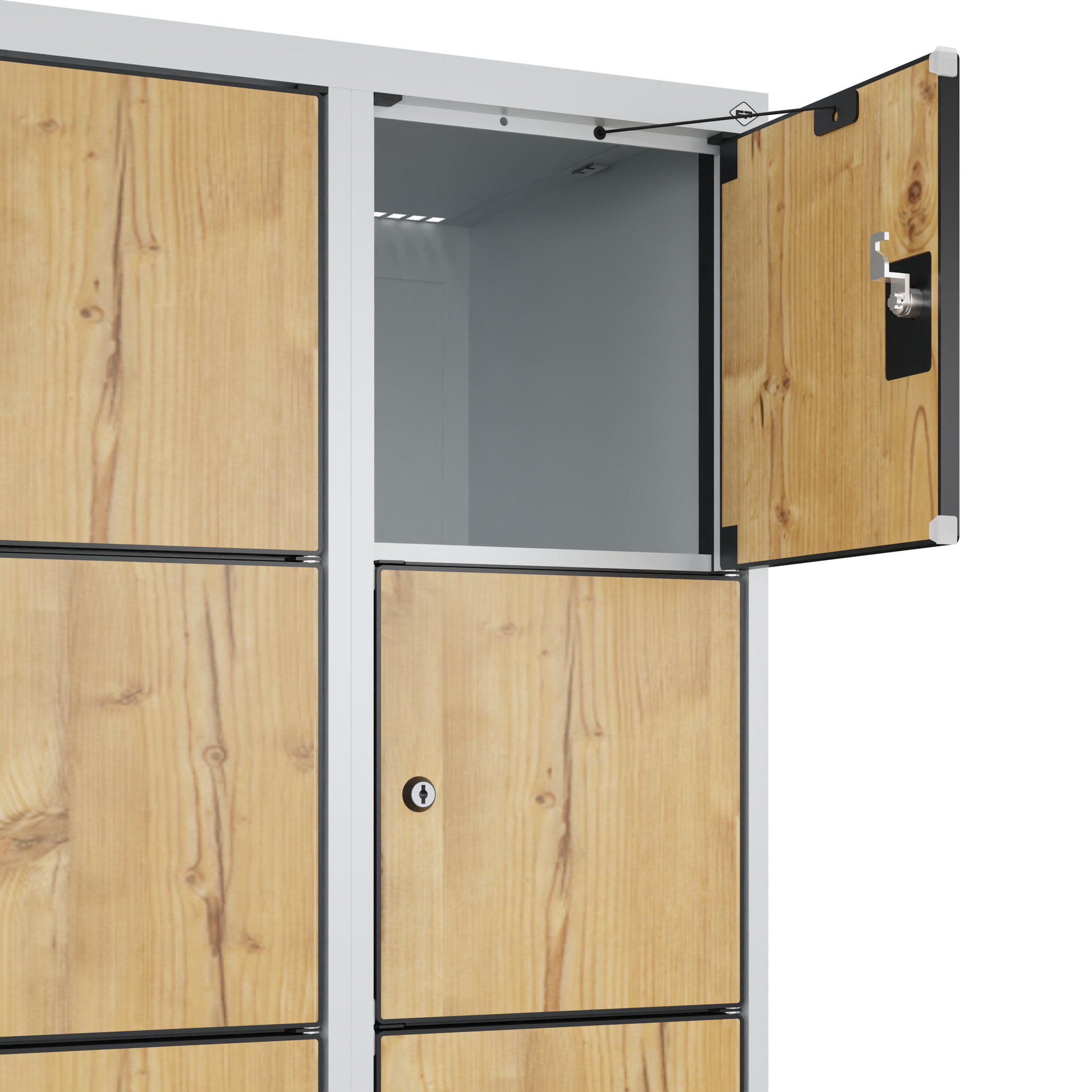 C+P Schlie�fachschrank Evolo PLUS, Sockel, 18 F�cher, 1950x900x500mm