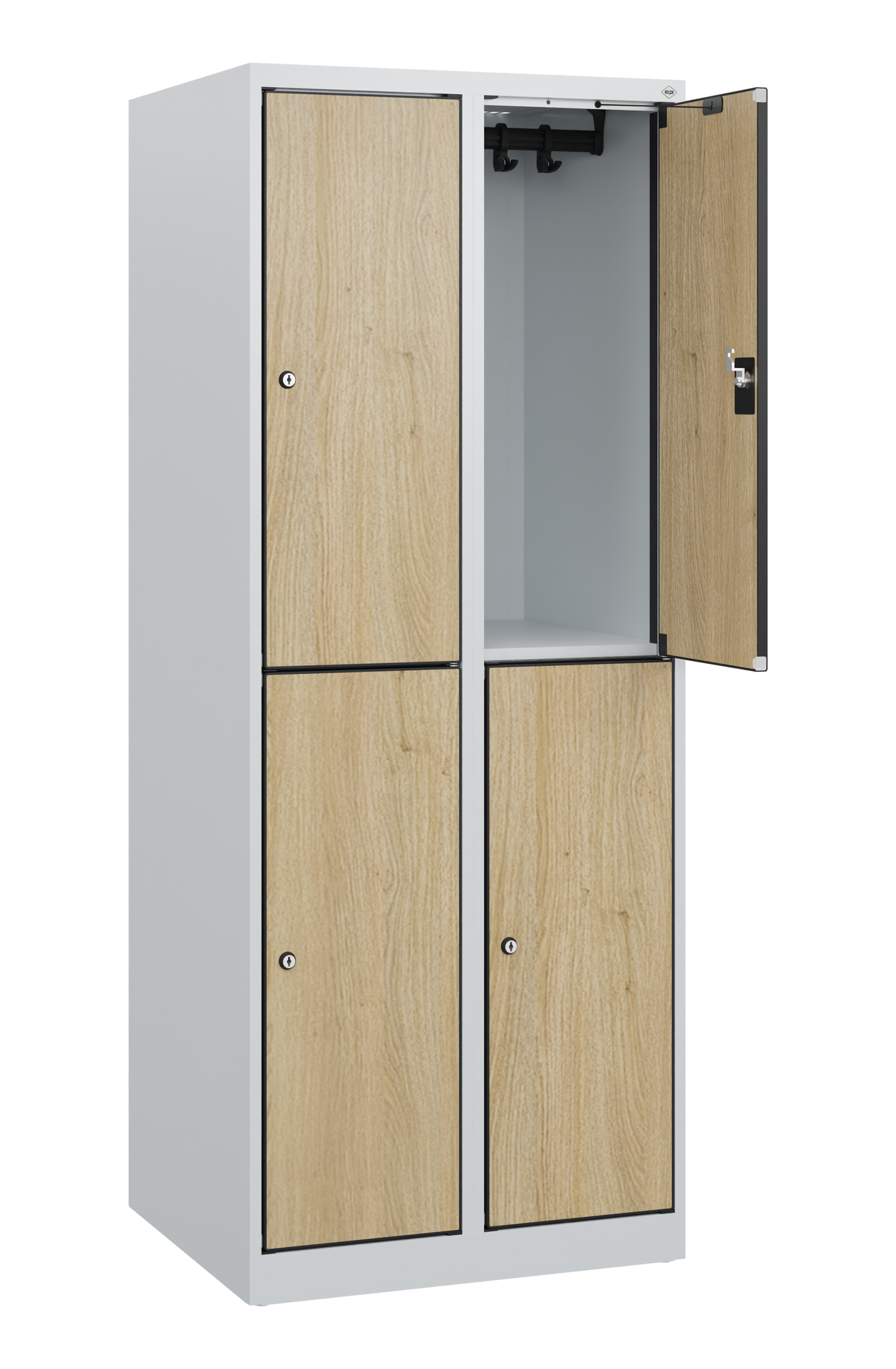 C+P Doppelst�ckiger Schulspind Evolo PLUS, 4 F�cher, 1530x600x500mm