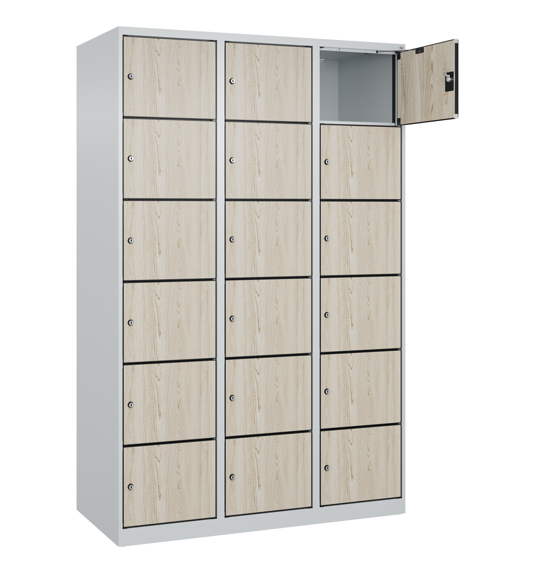 C+P Schlie�fachschrank Evolo PLUS, 18 F�cher, 1850x1200x500mm