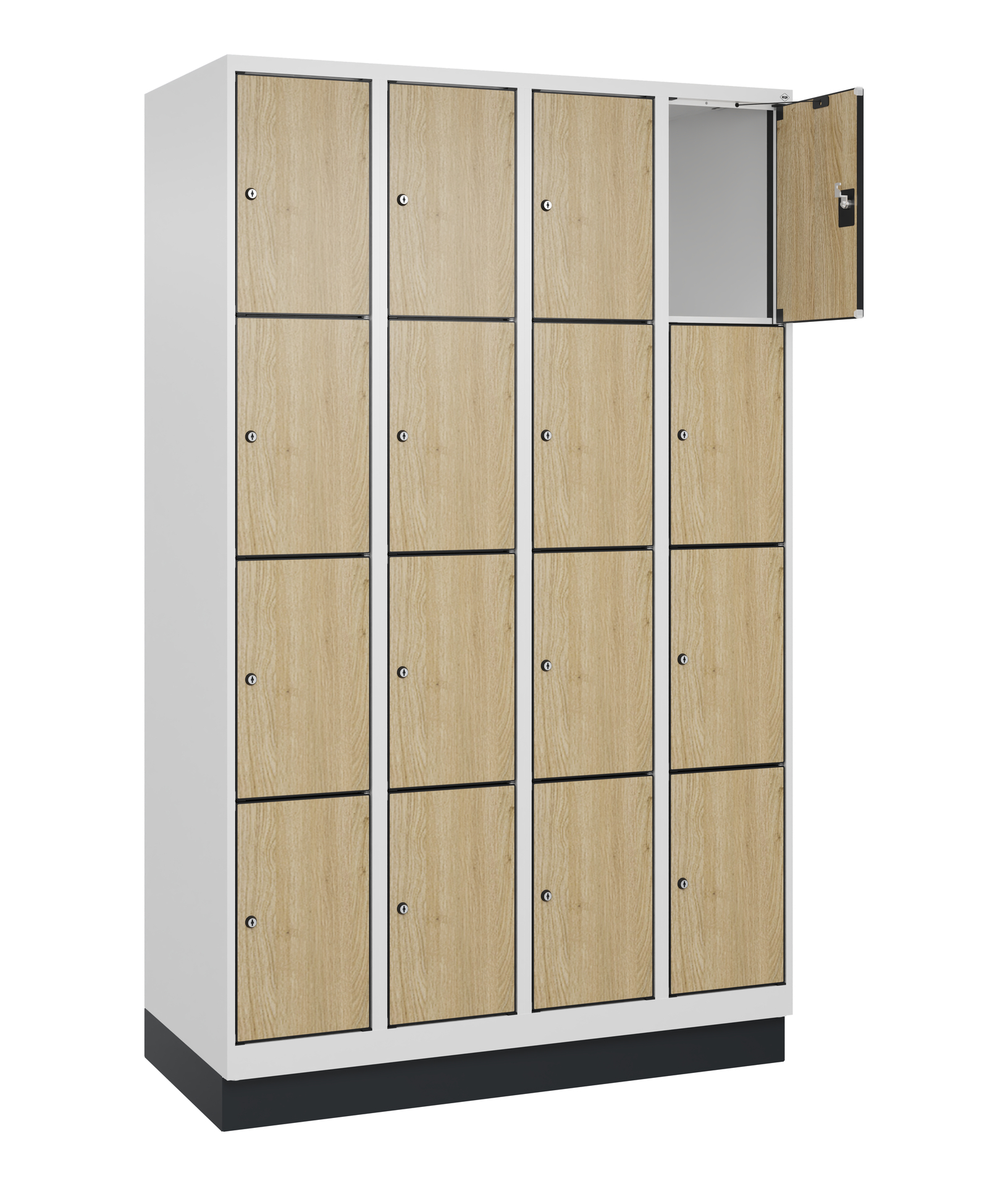 C+P Schlie�fachschrank Evolo PLUS, Sockel, 16 F�cher, 1950x1200x500mm