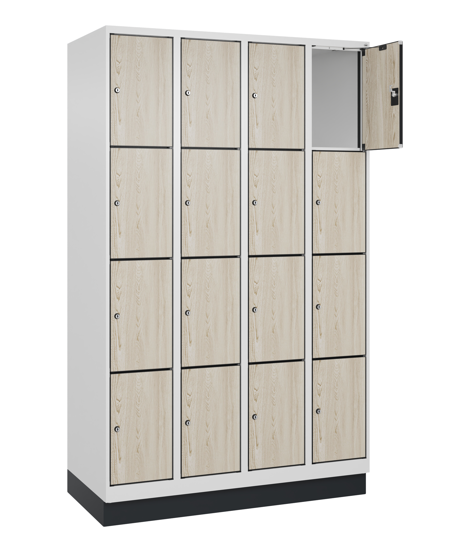 C+P Schlie�fachschrank Evolo PLUS, Sockel, 16 F�cher, 1950x1200x500mm