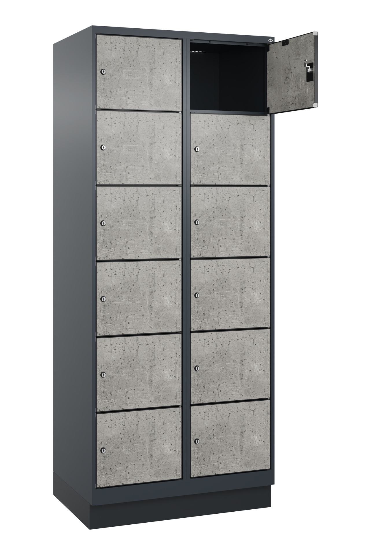 C+P Schlie�fachschrank Evolo PLUS, Sockel, 12 F�cher, 1950x800x500mm