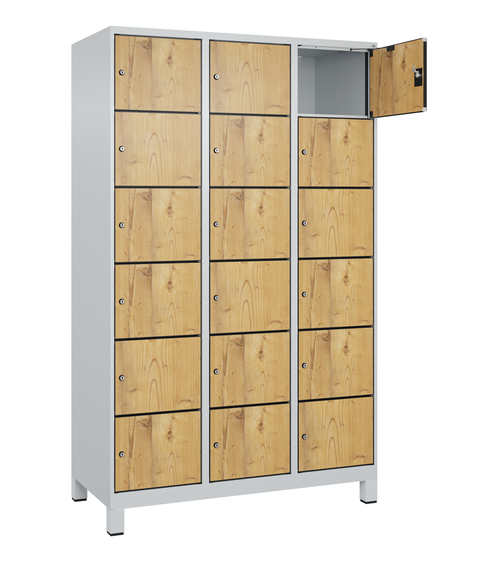 C+P Schlie�fachschrank Evolo PLUS, F��e, 18 F�cher, 1950x1200x500mm